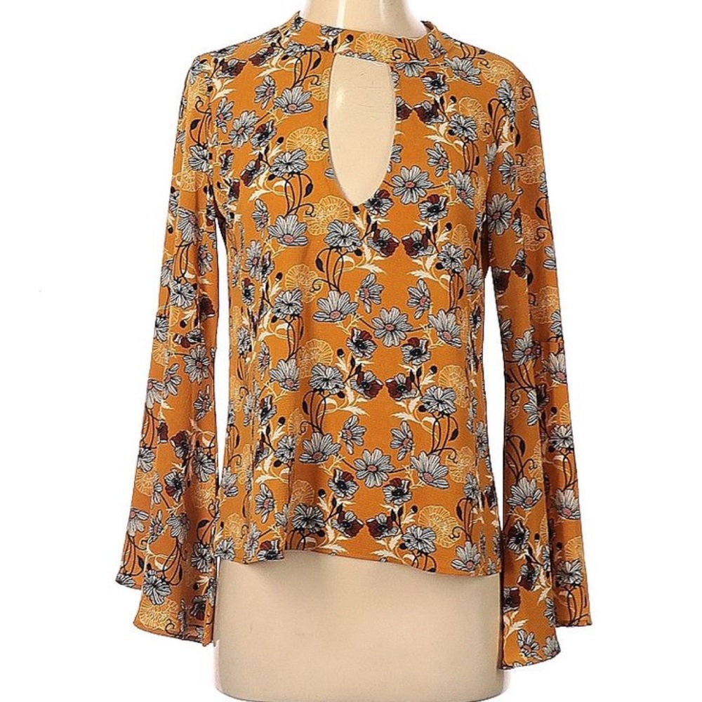 Orange Floral Top